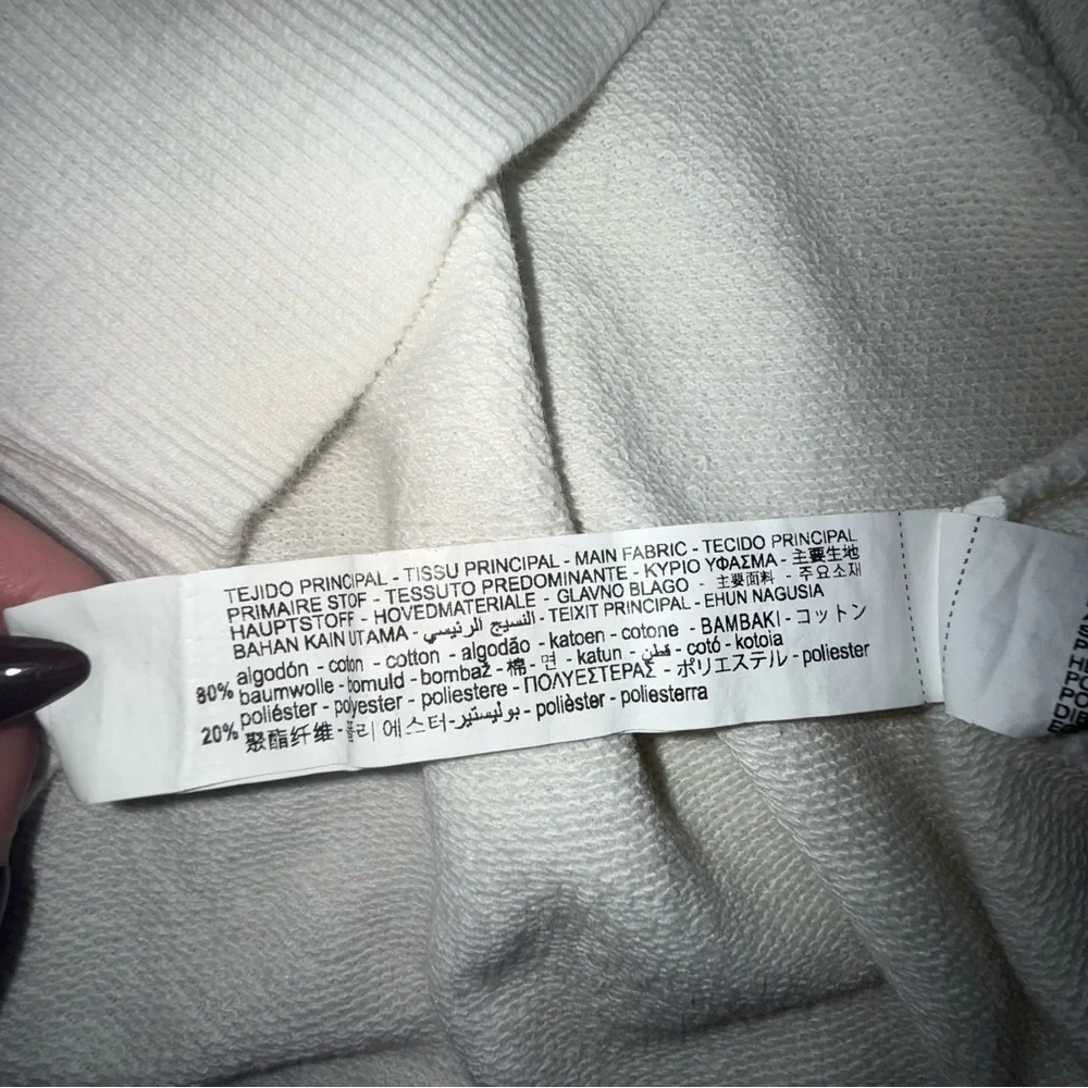 Zara White Botanic Bloom Crewneck Sweater Medium